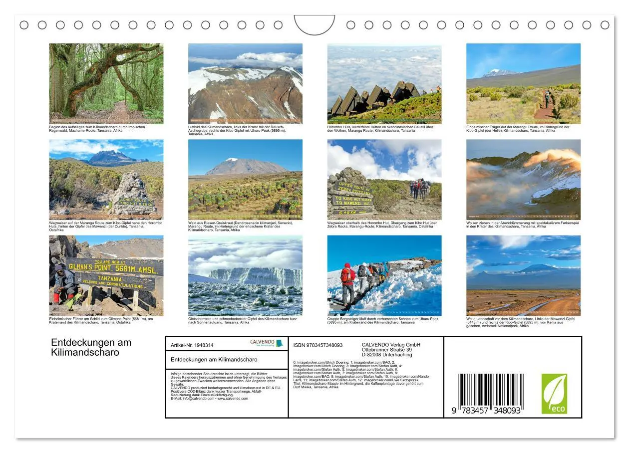 Bild: 9783457348093 | Entdeckungen am Kilimandscharo (Wandkalender 2026 DIN A4 quer),...