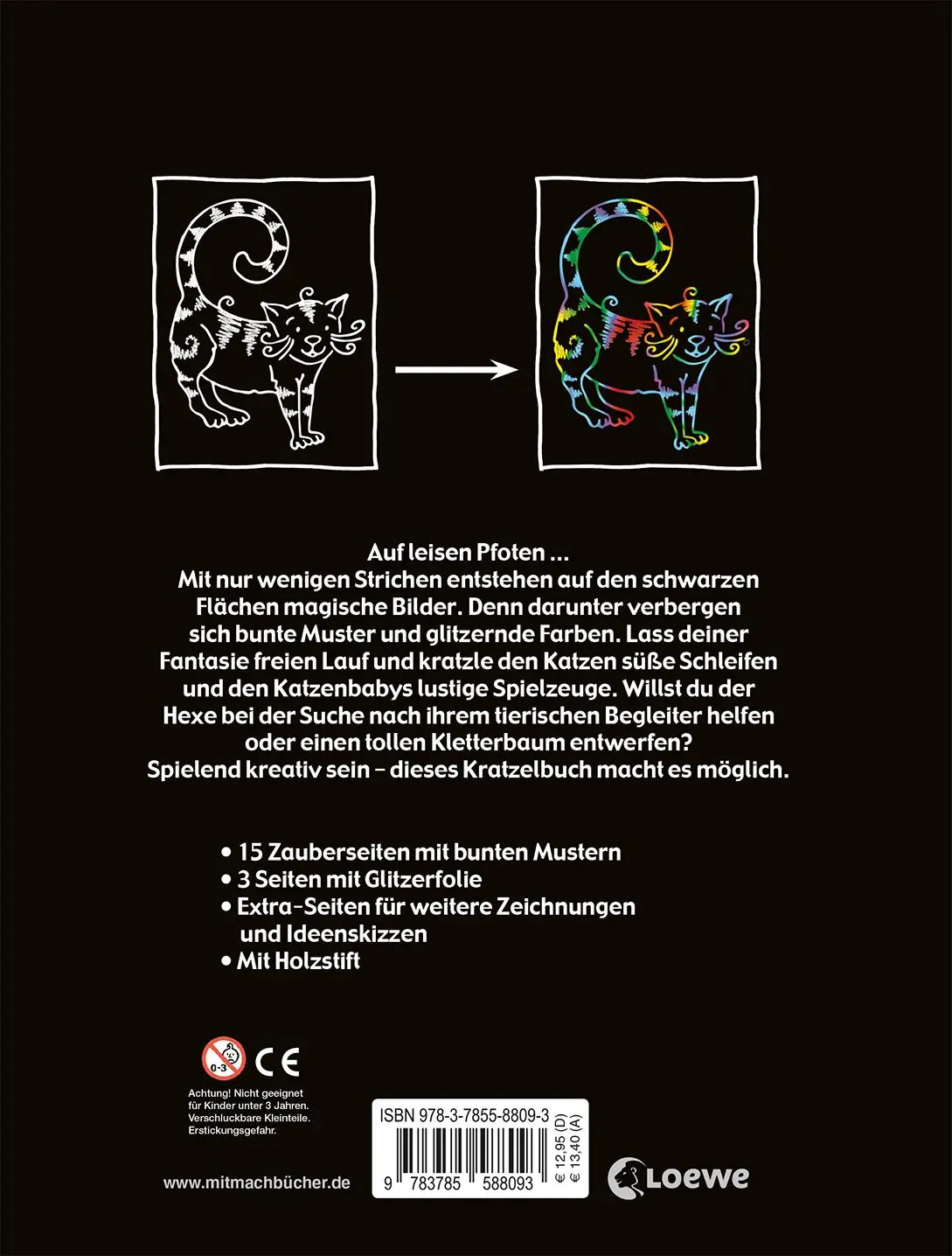 Rückseite: 9783785588093 | Kreativ-Kratzelbuch: Katzen | Miriam Koch | Taschenbuch | 68 S. | 2018