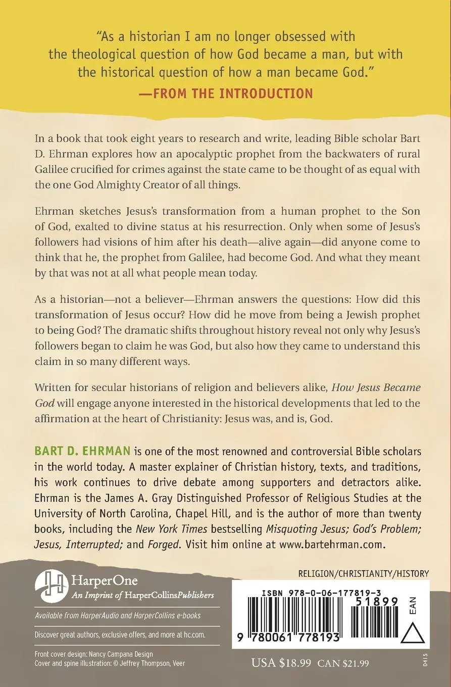 Rückseite: 9780061778193 | How Jesus Became God | Bart D Ehrman | Taschenbuch | Englisch | 2020