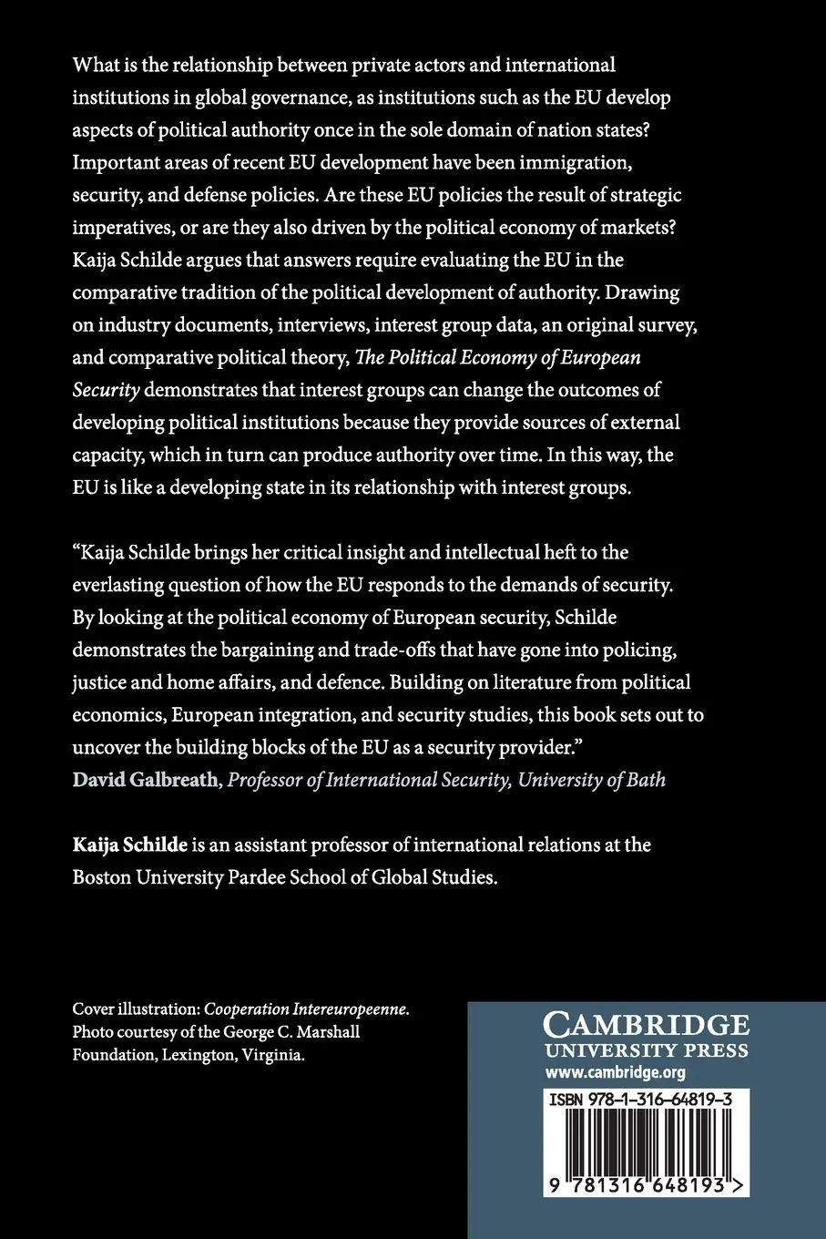 Rückseite: 9781316648193 | The Political Economy of European Security | Kaija Schilde | Buch