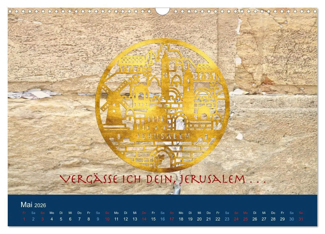 Bild: 9783457578193 | Geliebtes Jerusalem (Wandkalender 2026 DIN A3 quer), CALVENDO...