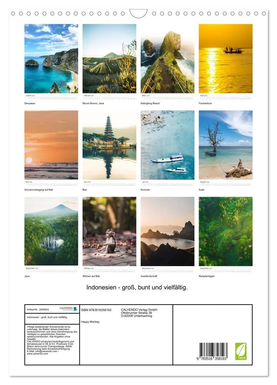 Bild: 9783516358193 | Indonesien - groß, bunt und vielfältig. (Wandkalender 2026 DIN A3...