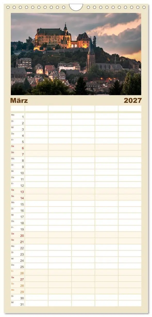 Bild: 9783594338193 | Familienplaner 2027 - Märchenhaftes Marburg mit 5 Spalten...