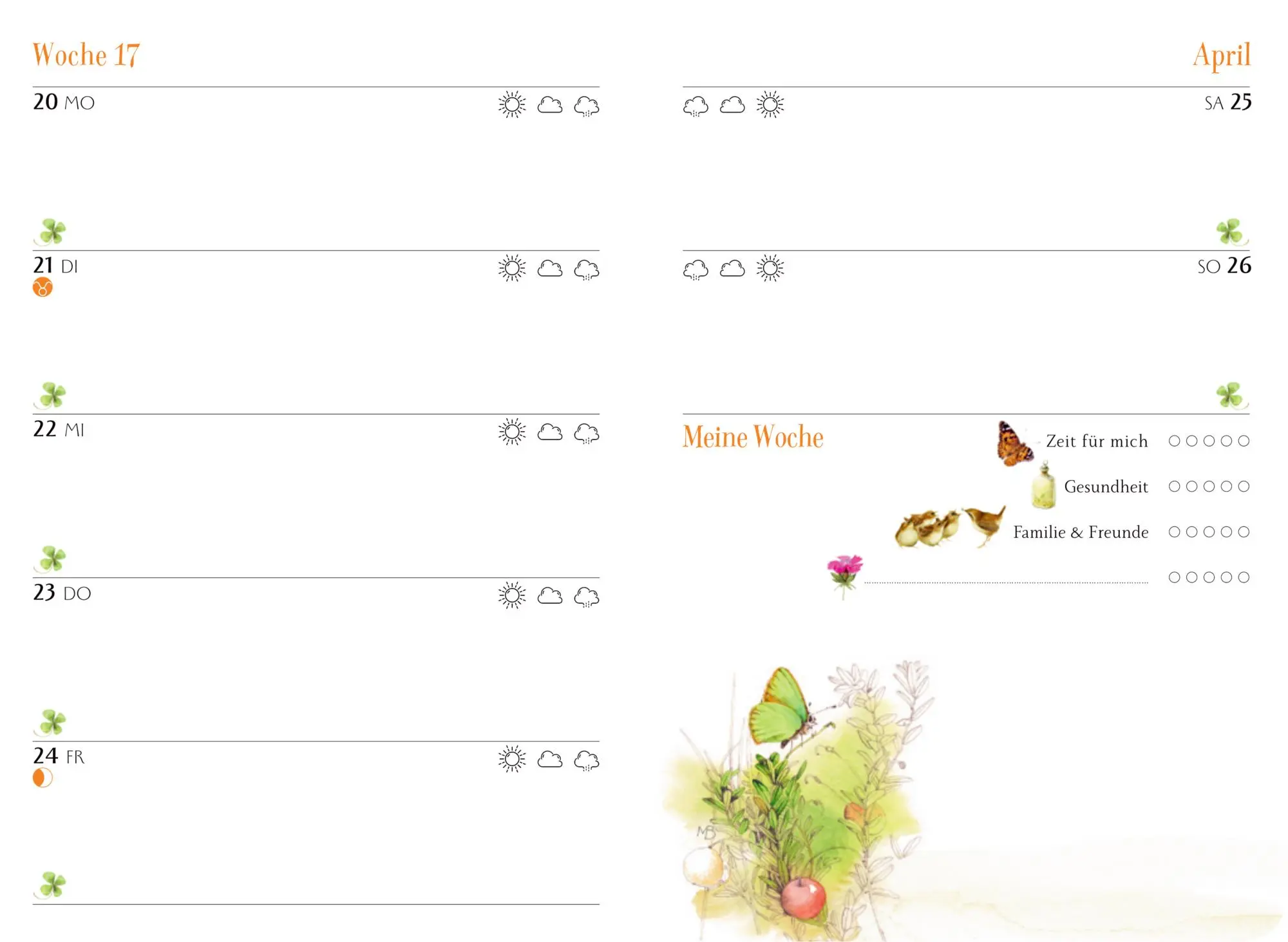 Bild: 4050003958293 | GlücksKalender 2026 - peach | Marjolein Bastin | Kalender | 112 S.