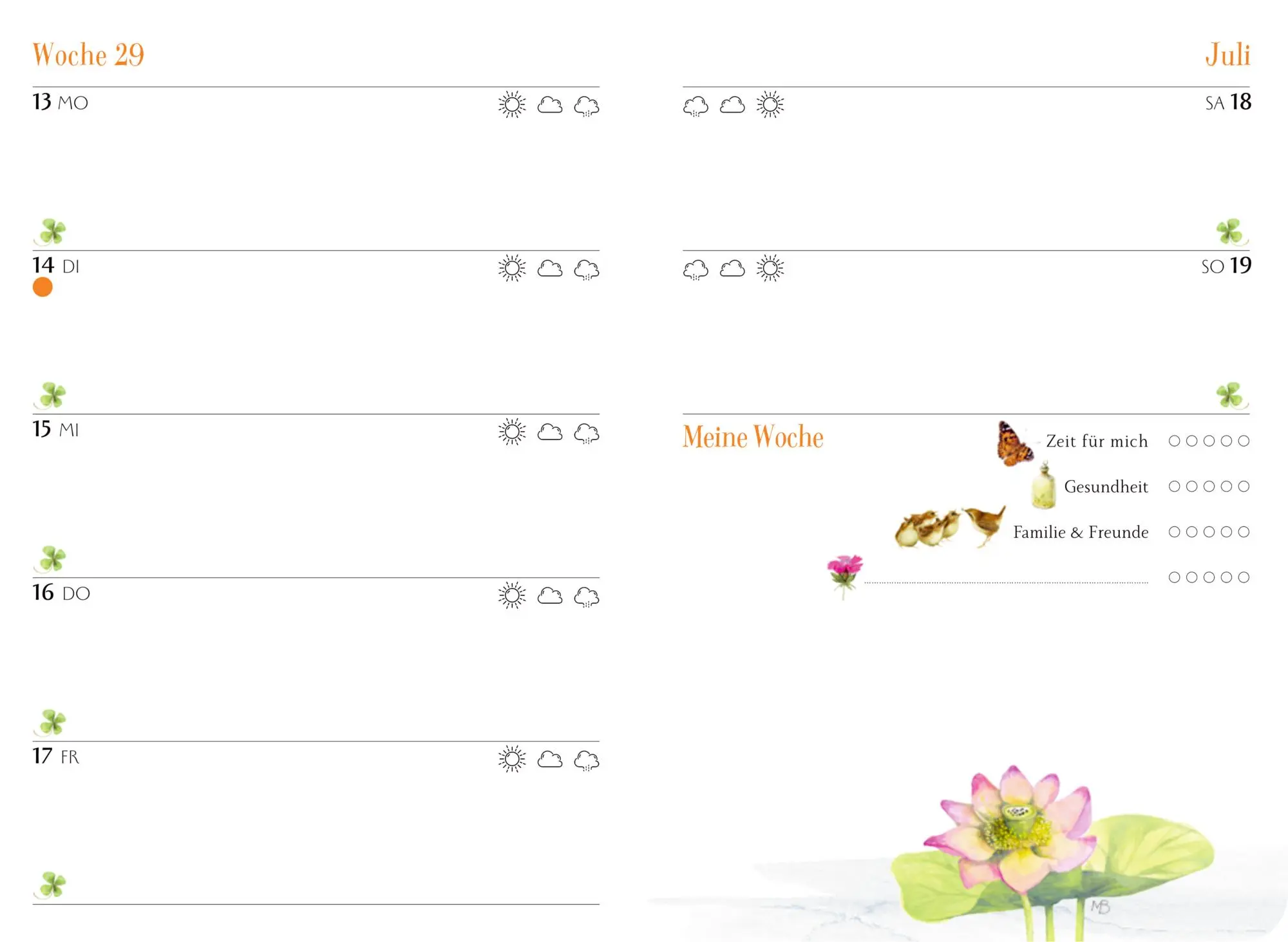 Bild: 4050003958293 | GlücksKalender 2026 - peach | Marjolein Bastin | Kalender | 112 S.