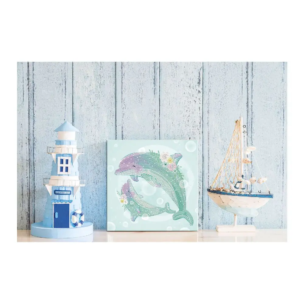 Bild: 4895225928293 | DIAMOND DOTZ - Diamond Painting Tanzende Delfine | Kit (Bastelset)