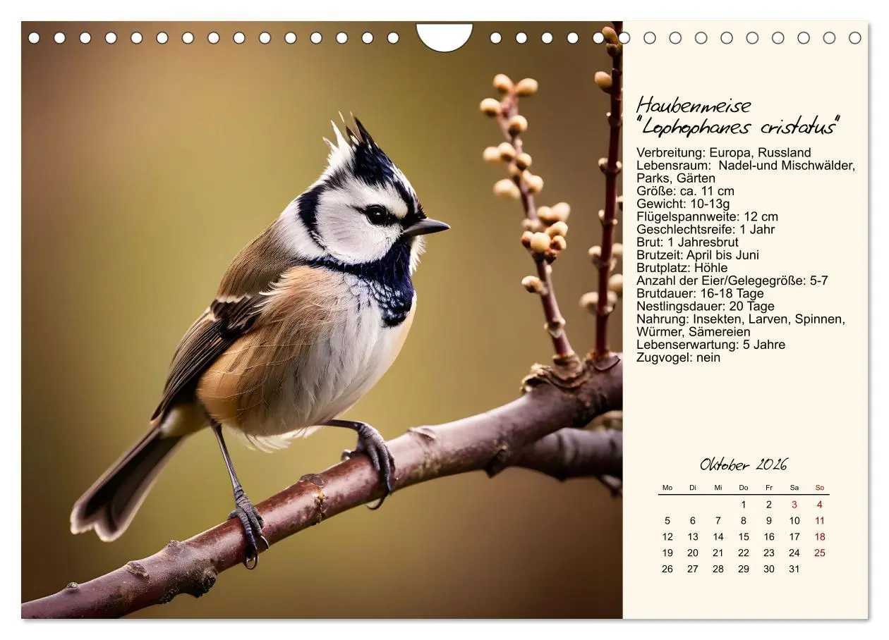 Bild: 9783457258293 | Meisen richtig erkennen (Wandkalender 2026 DIN A4 quer), CALVENDO...