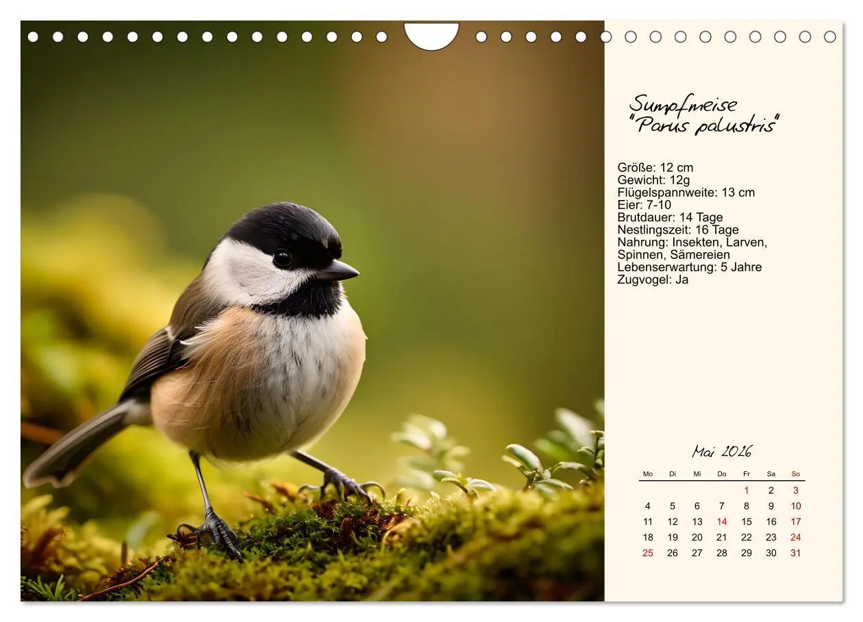 Bild: 9783457258293 | Meisen richtig erkennen (Wandkalender 2026 DIN A4 quer), CALVENDO...