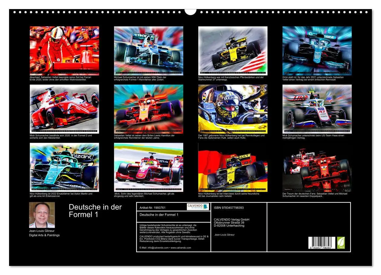 Bild: 9783457798393 | Deutsche in der Formel 1 (Wandkalender 2026 DIN A2 quer), CALVENDO...