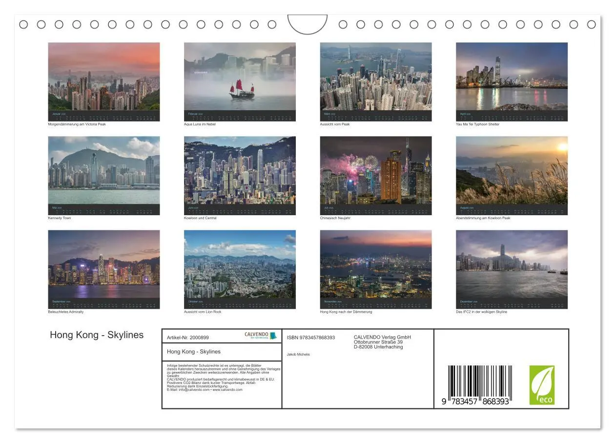 Bild: 9783457868393 | Hong Kong - Skylines (Wandkalender 2026 DIN A4 quer), CALVENDO...