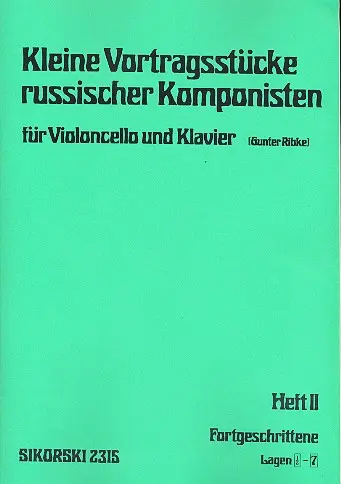 Cover: 9790003018393 | Kleine Vortragsstücke russischer Komponisten Band 2 für Violoncello...