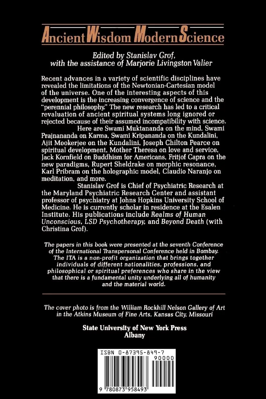 Rückseite: 9780873958493 | Ancient Wisdom and Modern Science | Stanislav Grof | Taschenbuch