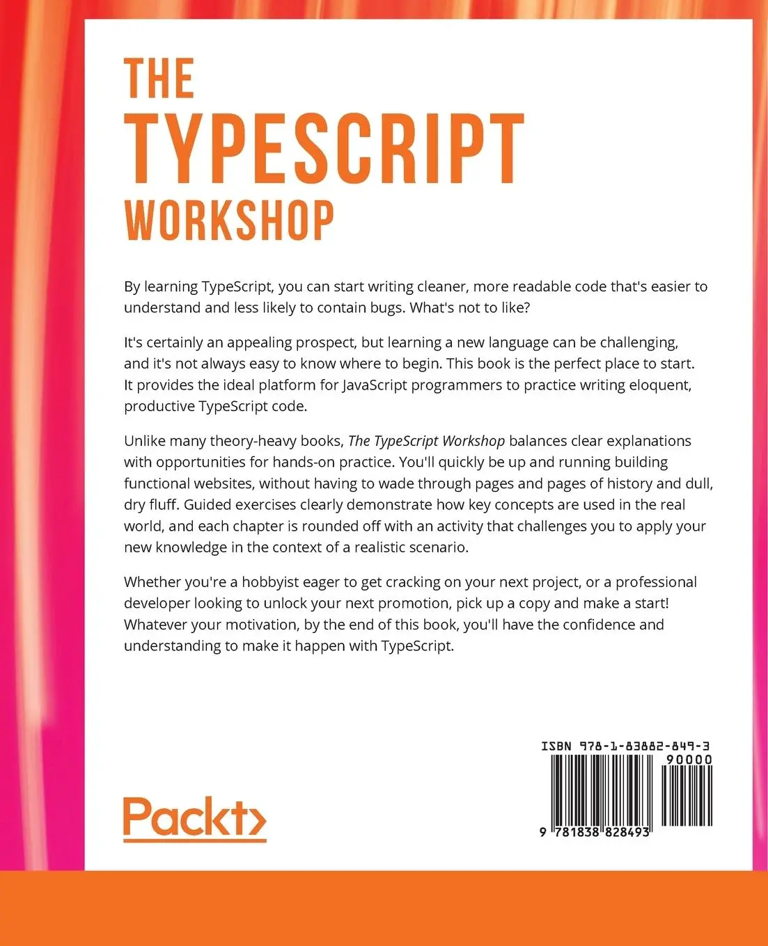 Rückseite: 9781838828493 | The TypeScript Workshop | Ben Grynhaus (u. a.) | Taschenbuch | 2021