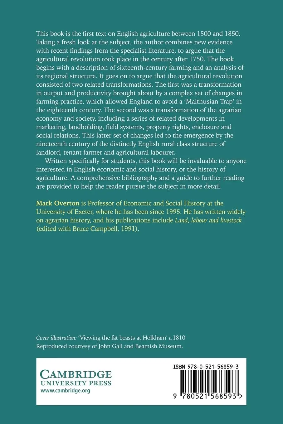 Rückseite: 9780521568593 | Agricultural Revolution in England | Mark Overton | Taschenbuch | 2010