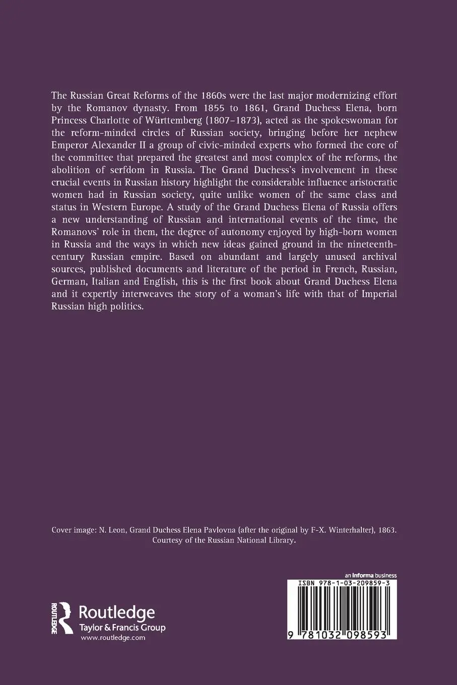 Rückseite: 9781032098593 | Becoming a Romanov. Grand Duchess Elena of Russia and her World...