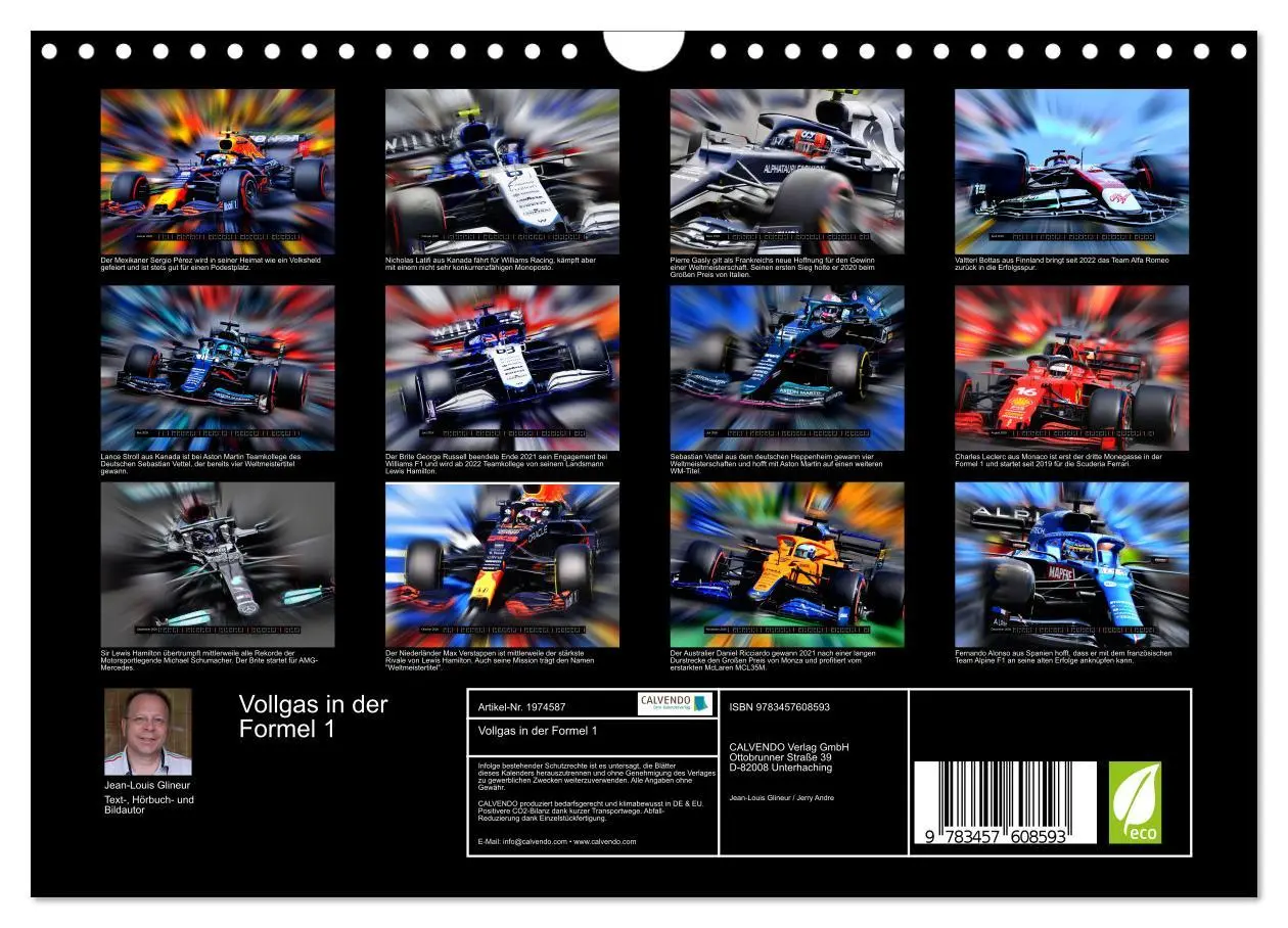 Bild: 9783457608593 | Vollgas in der Formel 1 (Wandkalender 2026 DIN A4 quer), CALVENDO...