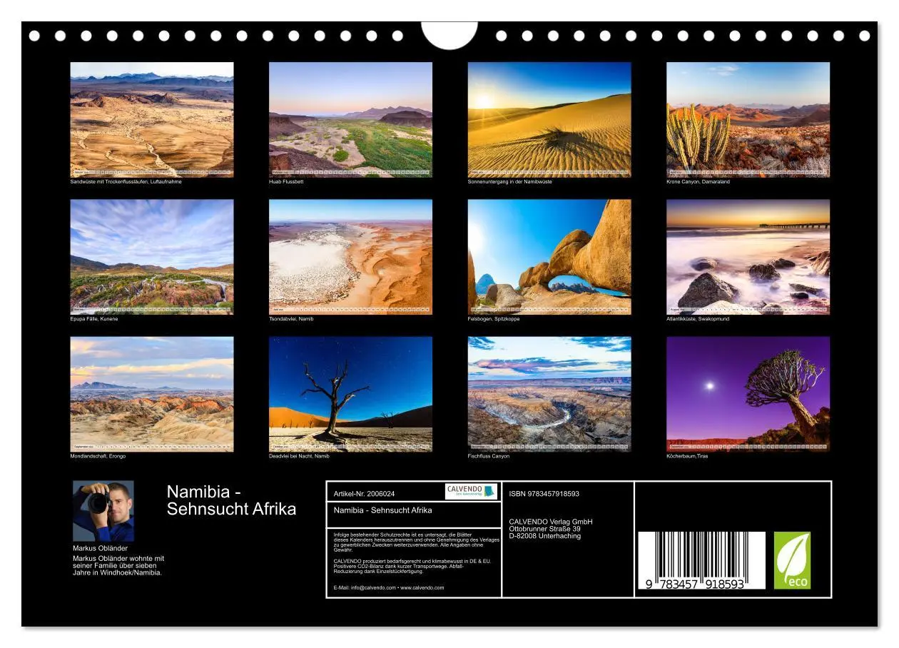 Bild: 9783457918593 | Namibia - Sehnsucht Afrika (Wandkalender 2026 DIN A4 quer),...