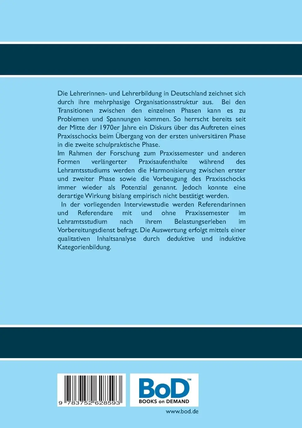 Rückseite: 9783752628593 | Kohärenz, Phasenharmonisierung und Praxisschock in der Lehrerinnen-...