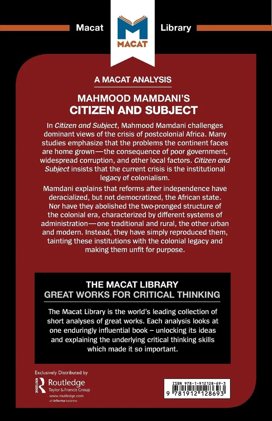 Rückseite: 9781912128693 | An Analysis of Mahmood Mamdani's Citizen and Subject | Meike de Goede