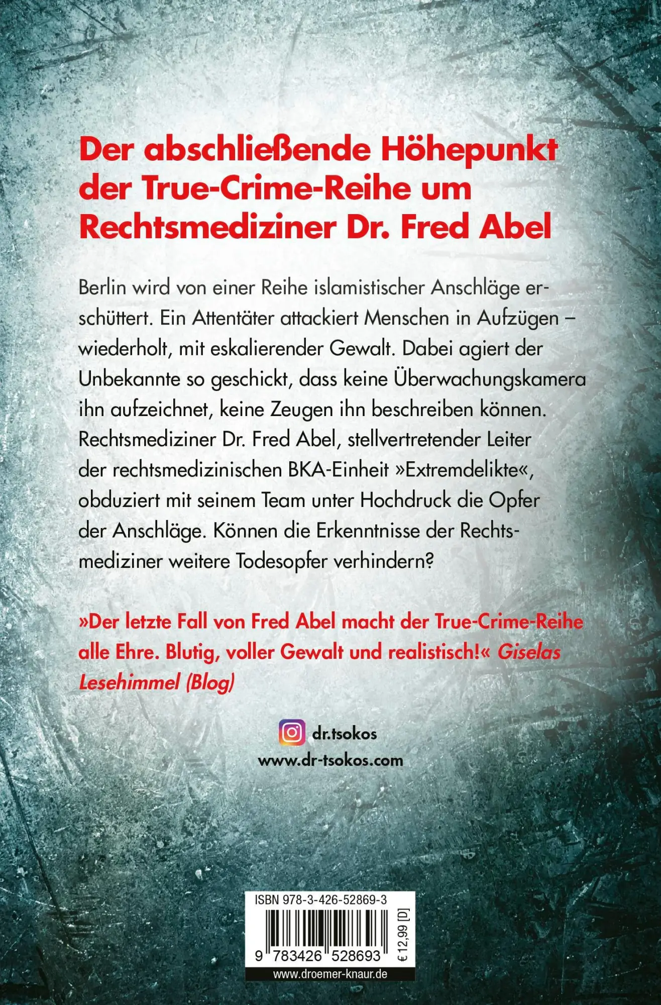 Rückseite: 9783426528693 | Zerteilt | True-Crime-Thriller SPIEGEL Bestseller | Michael Tsokos