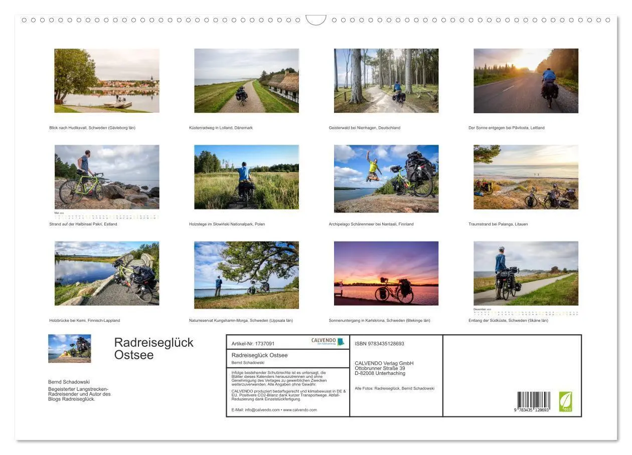 Bild: 9783435128693 | Radreiseglück Ostsee (Wandkalender 2025 DIN A2 quer), CALVENDO...