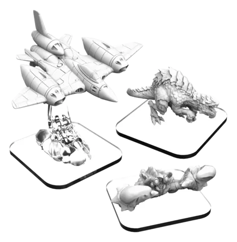 Cover: 875582028793 | Raptix, Steel Shell Crab, Strike Fighter – Monsterpocalypse Elite...