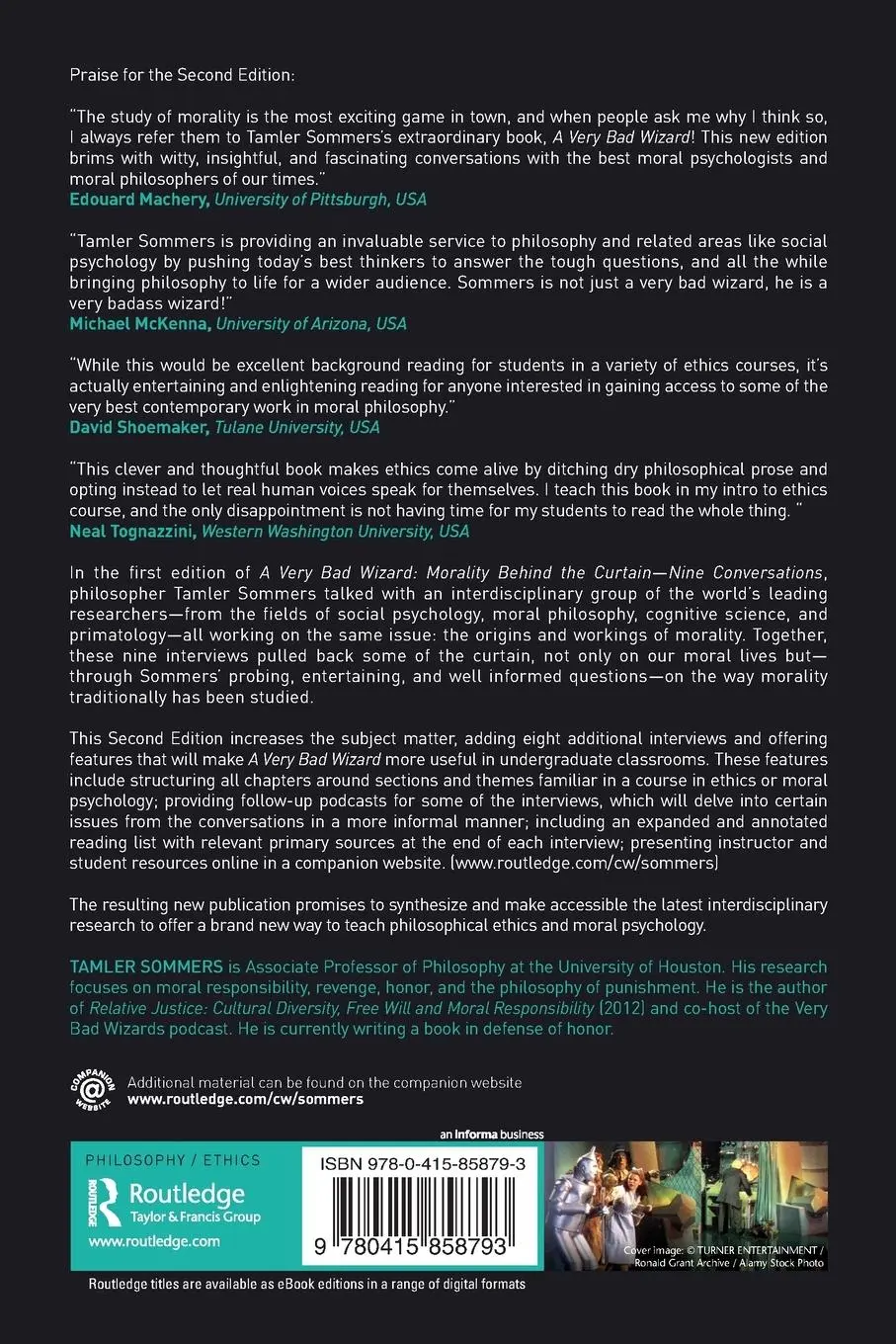 Rückseite: 9780415858793 | A Very Bad Wizard | Morality Behind the Curtain | Tamler Sommers