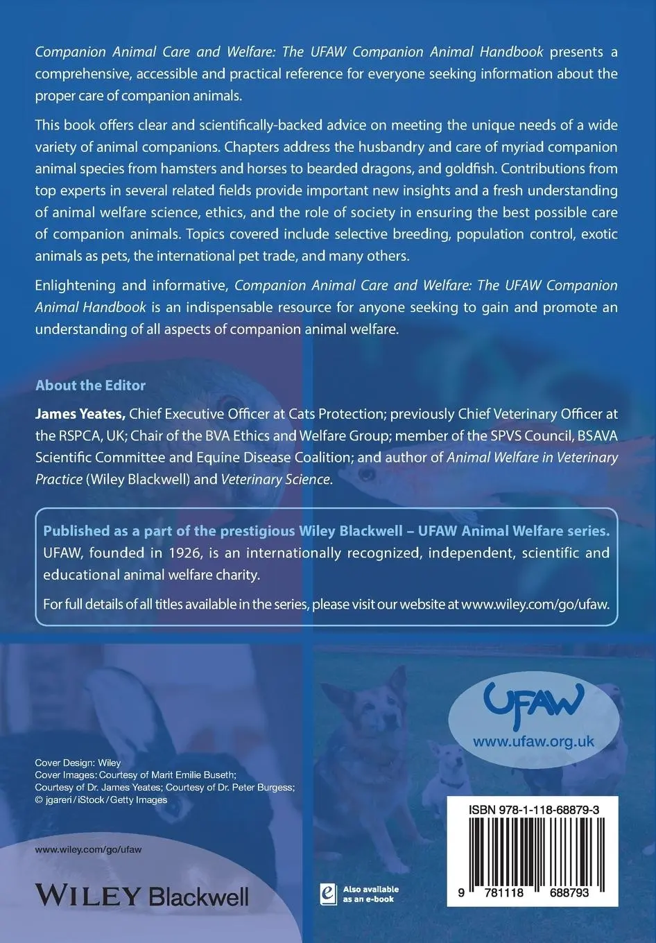 Rückseite: 9781118688793 | Companion Animal Care and Welfare | The UFAW Companion Animal Handbook