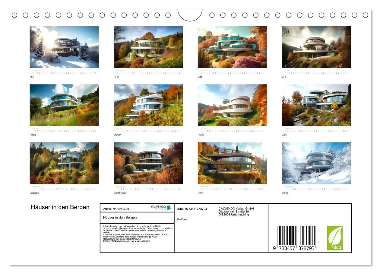 Bild: 9783457378793 | Häuser in den Bergen (Wandkalender 2026 DIN A4 quer), CALVENDO...
