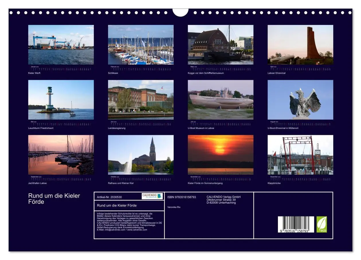 Bild: 9783516158793 | Rund um die Kieler Förde (Wandkalender 2026 DIN A3 quer), CALVENDO...