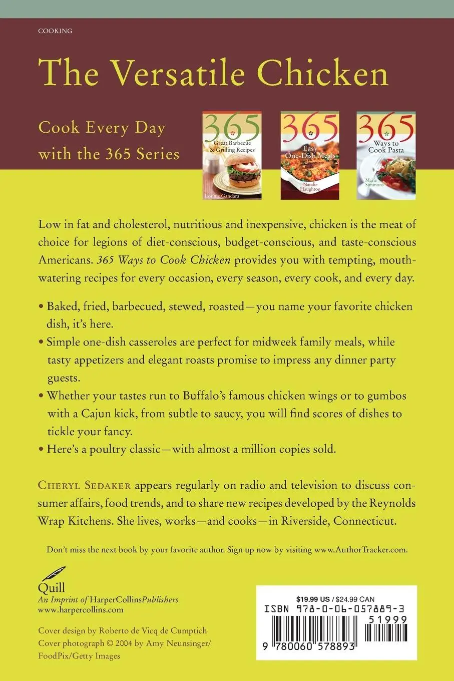 Rückseite: 9780060578893 | 365 Ways to Cook Chicken | Cheryl Sedeker | Taschenbuch | Englisch