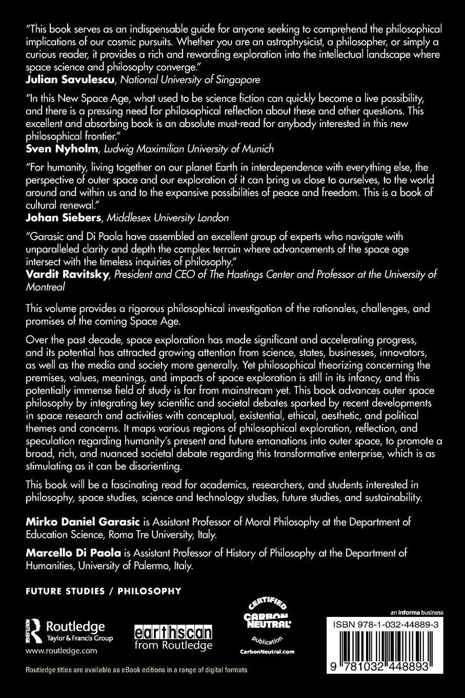 Rückseite: 9781032448893 | The Philosophy of Outer Space | Mirko Daniel Garasic (u. a.) | Buch