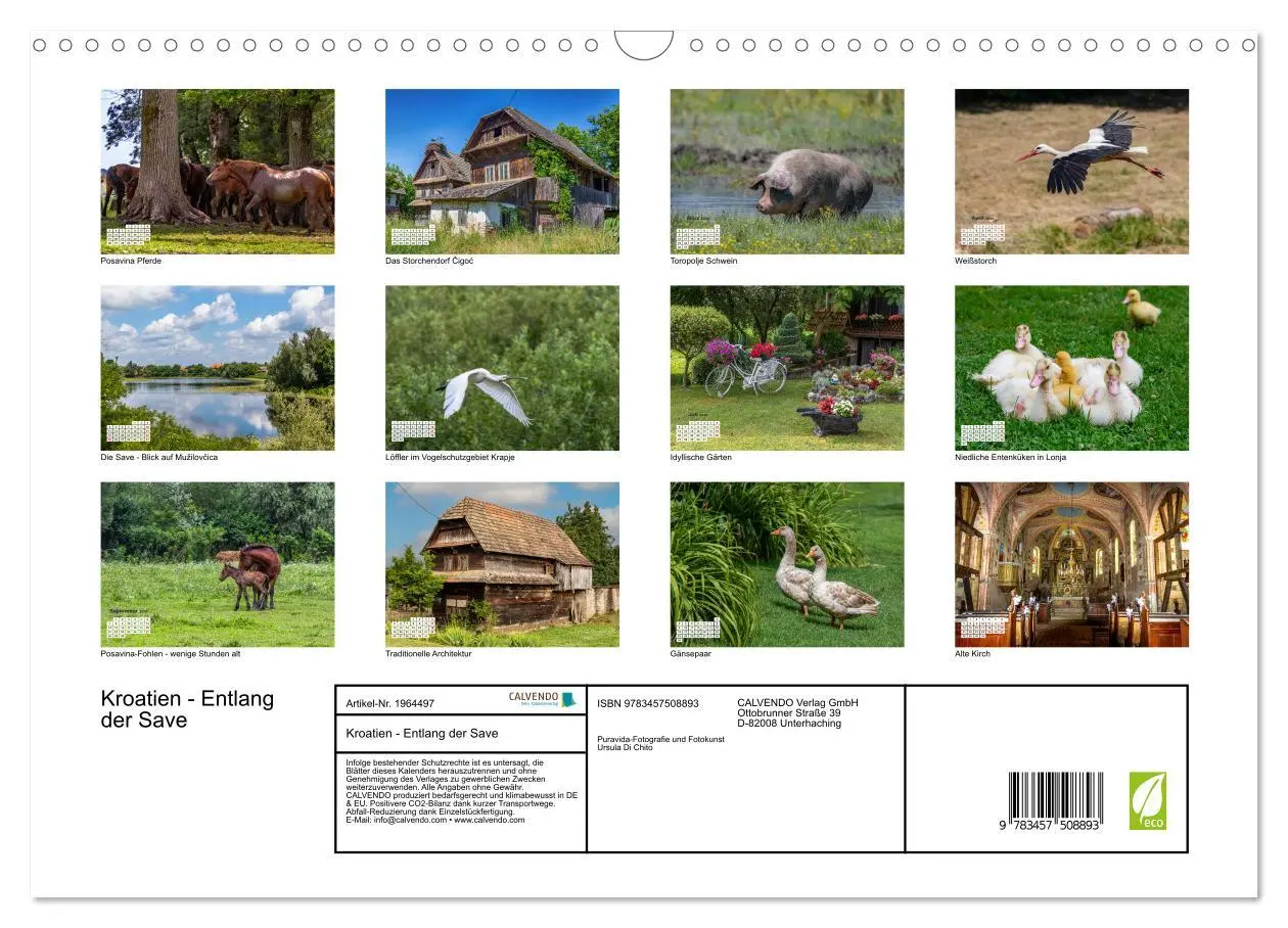 Bild: 9783457508893 | Kroatien - Entlang der Save (Wandkalender 2026 DIN A3 quer),...