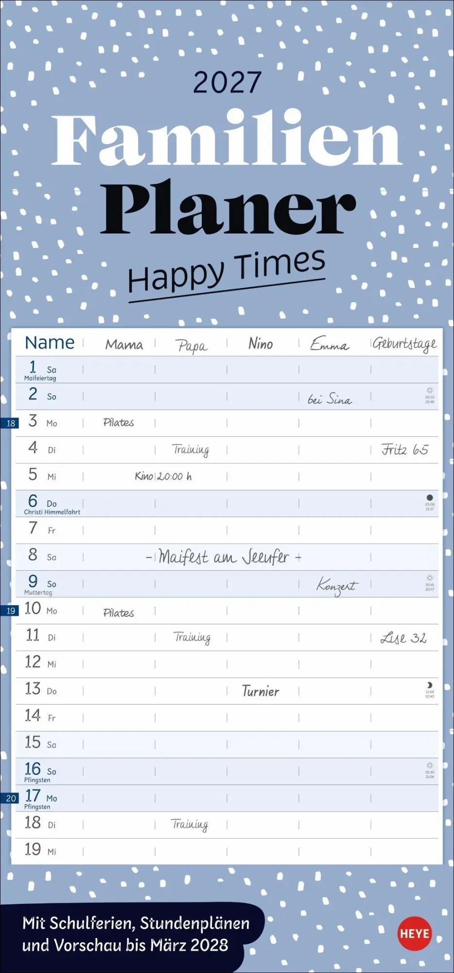 Cover: 9783756418893 | Deko-Familienplaner Happy Times 2027 | Kalender | 15 S. | Deutsch