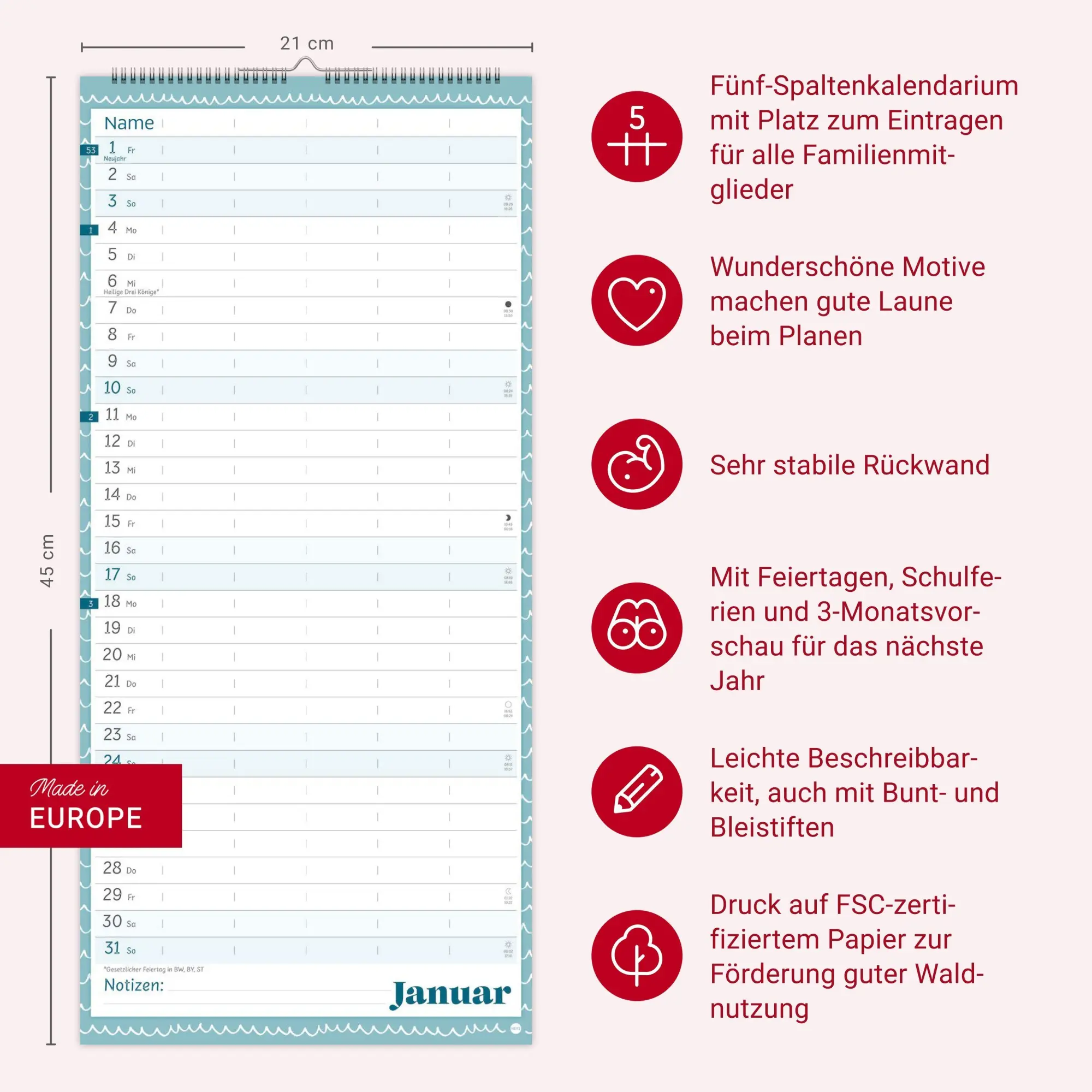 Bild: 9783756418893 | Deko-Familienplaner Happy Times 2027 | Kalender | 15 S. | Deutsch