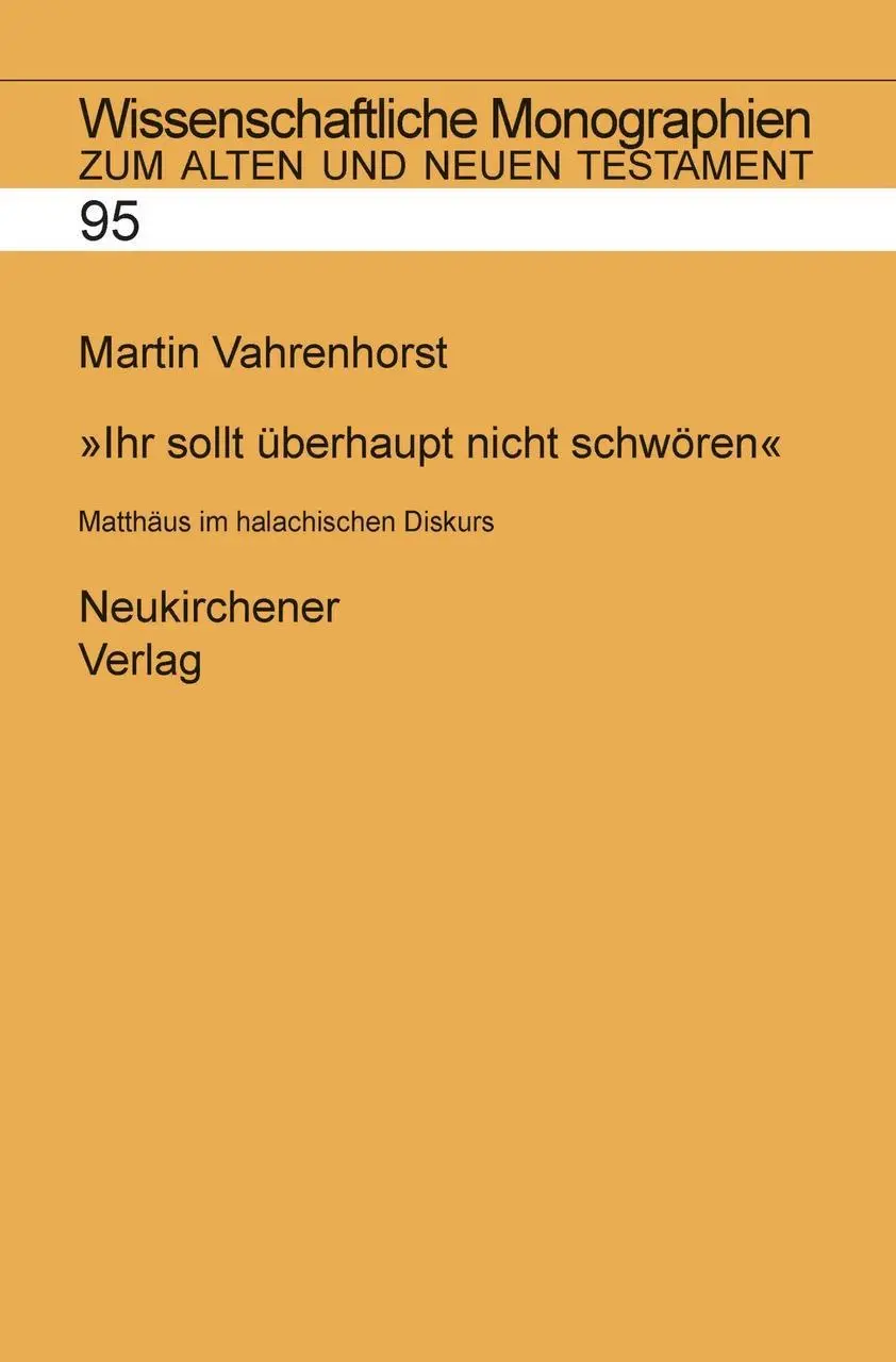 Cover: 9783788718893 | Ihr sollt überhaupt nicht schwören | Martin Vahrenhorst | Buch | Buch