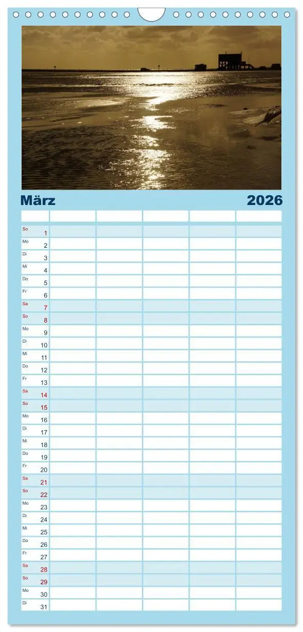 Bild: 9783516518993 | Familienplaner 2026 - St. Peter Ording 2026 mit 5 Spalten...