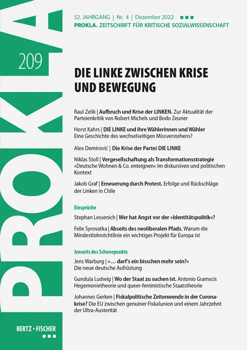 Cover: 9783865059093 | Die Linke zwischen Krise und Bewegung | Prokla | Taschenbuch | 200 S.