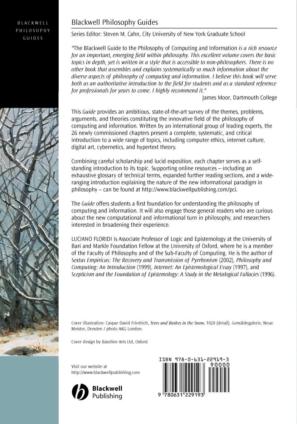 Rückseite: 9780631229193 | The Blackwell Guide to the Philosophy of Computing and Information
