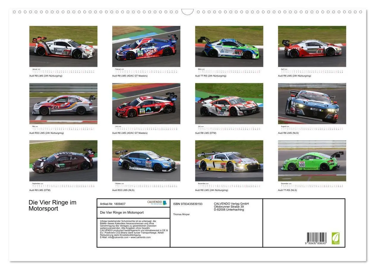 Bild: 9783435839193 | Die Vier Ringe im Motorsport (Wandkalender 2025 DIN A2 quer),...