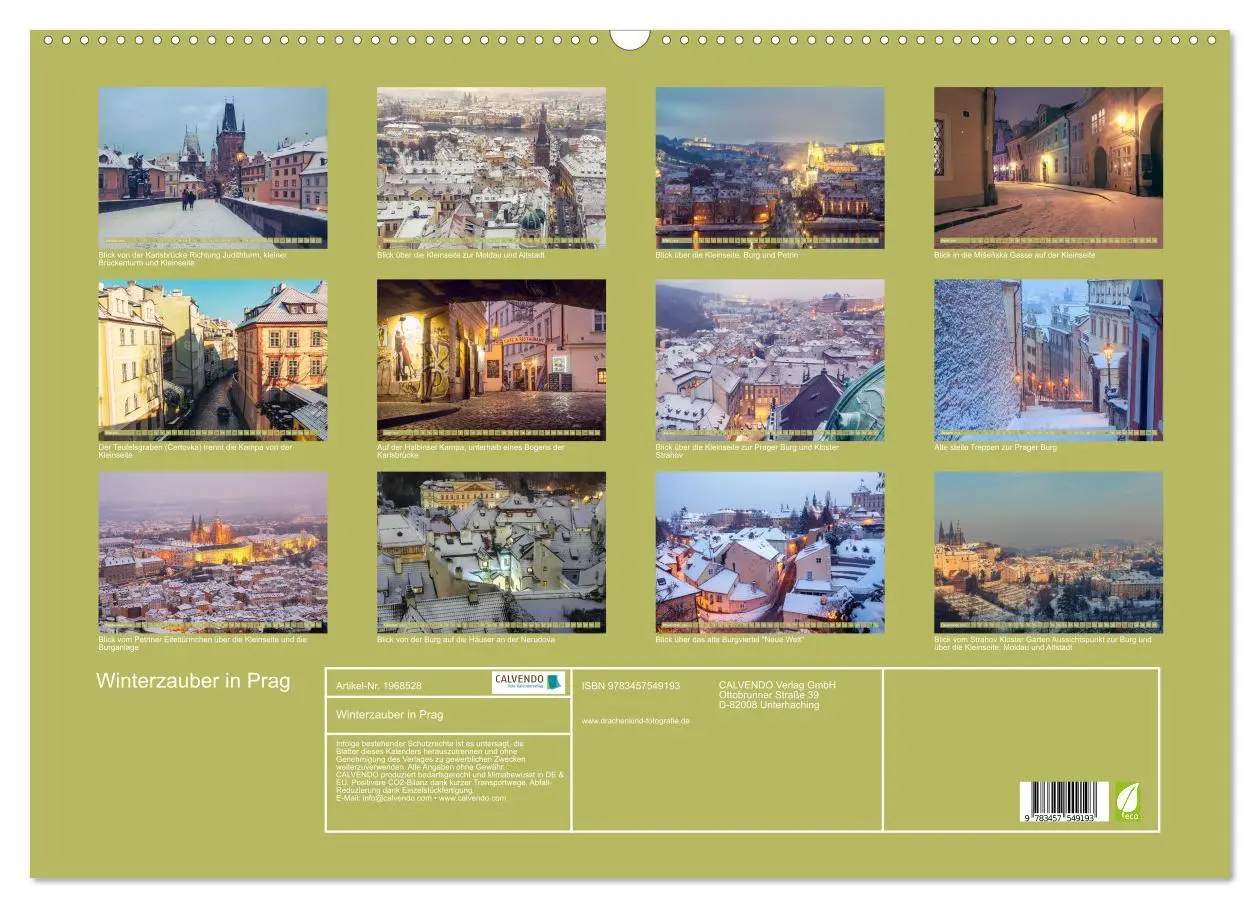 Bild: 9783457549193 | Winterzauber in Prag (Wandkalender 2026 DIN A2 quer), CALVENDO...