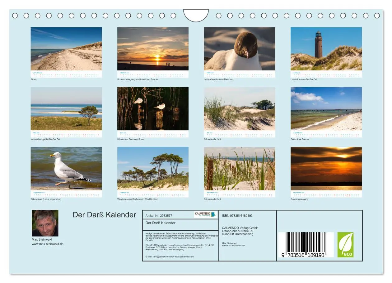 Bild: 9783516189193 | Der Darß Kalender (Wandkalender 2026 DIN A4 quer), CALVENDO...