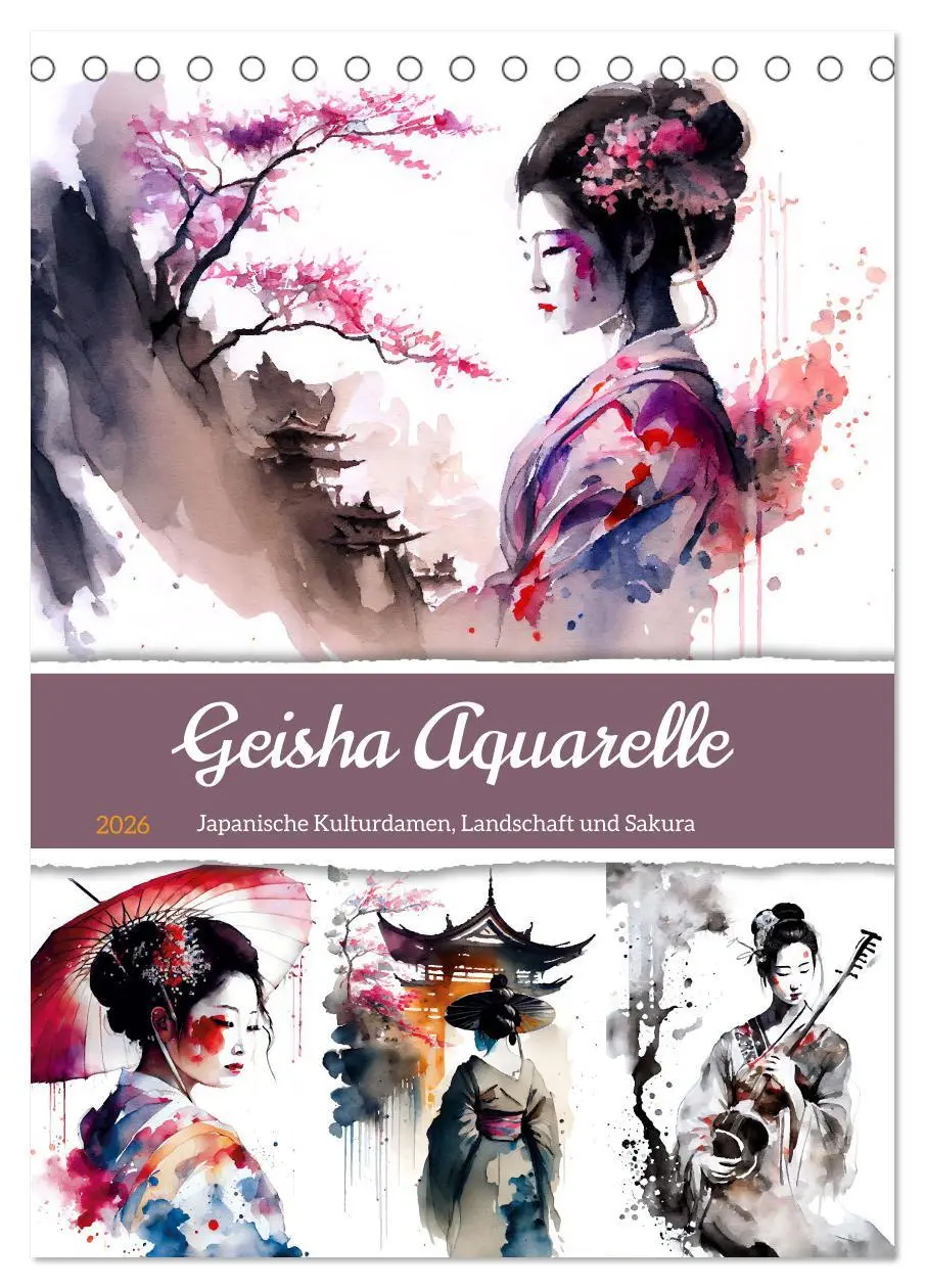 Cover: 9783516329193 | Geisha Aquarelle - Japanische Kulturdamen, Landschaft und Sakura...