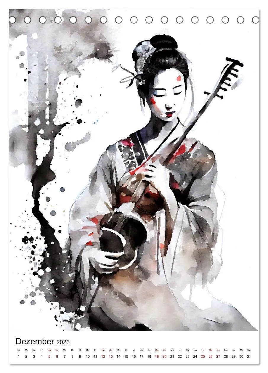 Bild: 9783516329193 | Geisha Aquarelle - Japanische Kulturdamen, Landschaft und Sakura...