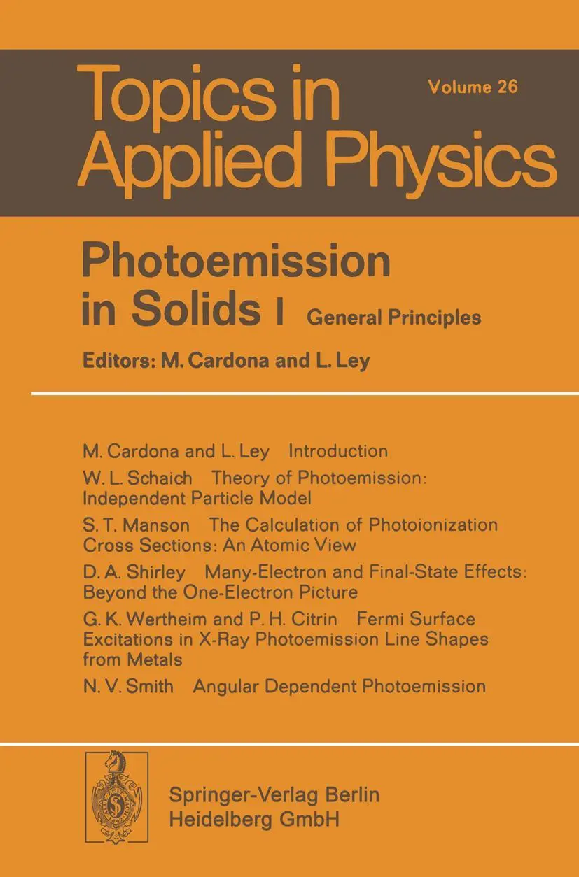 Cover: 9783662309193 | Photoemission in Solids I | General Principles | L. Ley (u. a.) | Buch