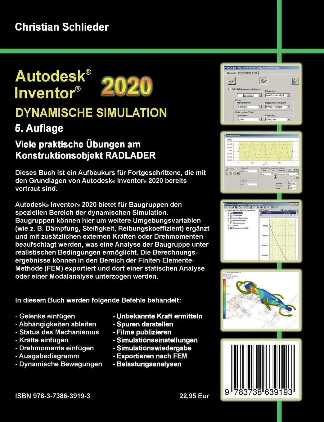 Rückseite: 9783738639193 | Autodesk Inventor 2020 - Dynamische Simulation | Christian Schlieder