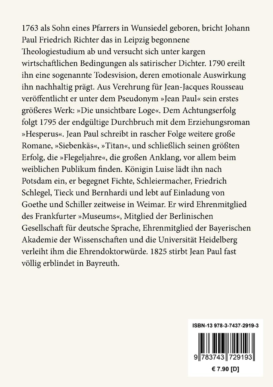 Rückseite: 9783743729193 | Das Kampaner Tal | Jean Paul | Taschenbuch | Paperback | 144 S. | 2019