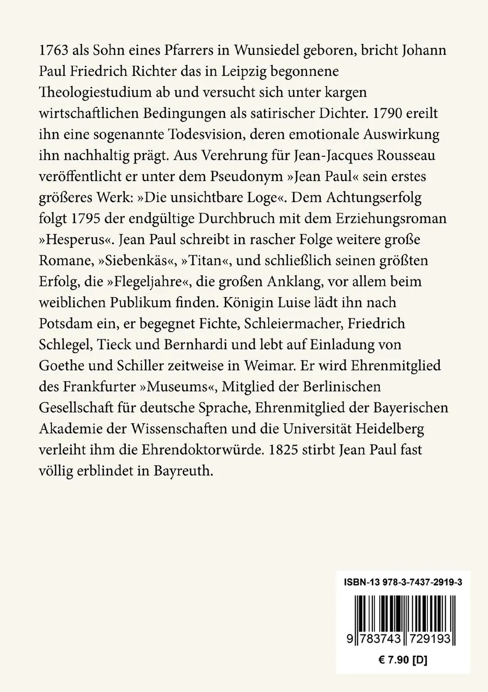 Rückseite: 9783743729193 | Das Kampaner Tal | Jean Paul | Taschenbuch | Paperback | 144 S. | 2019