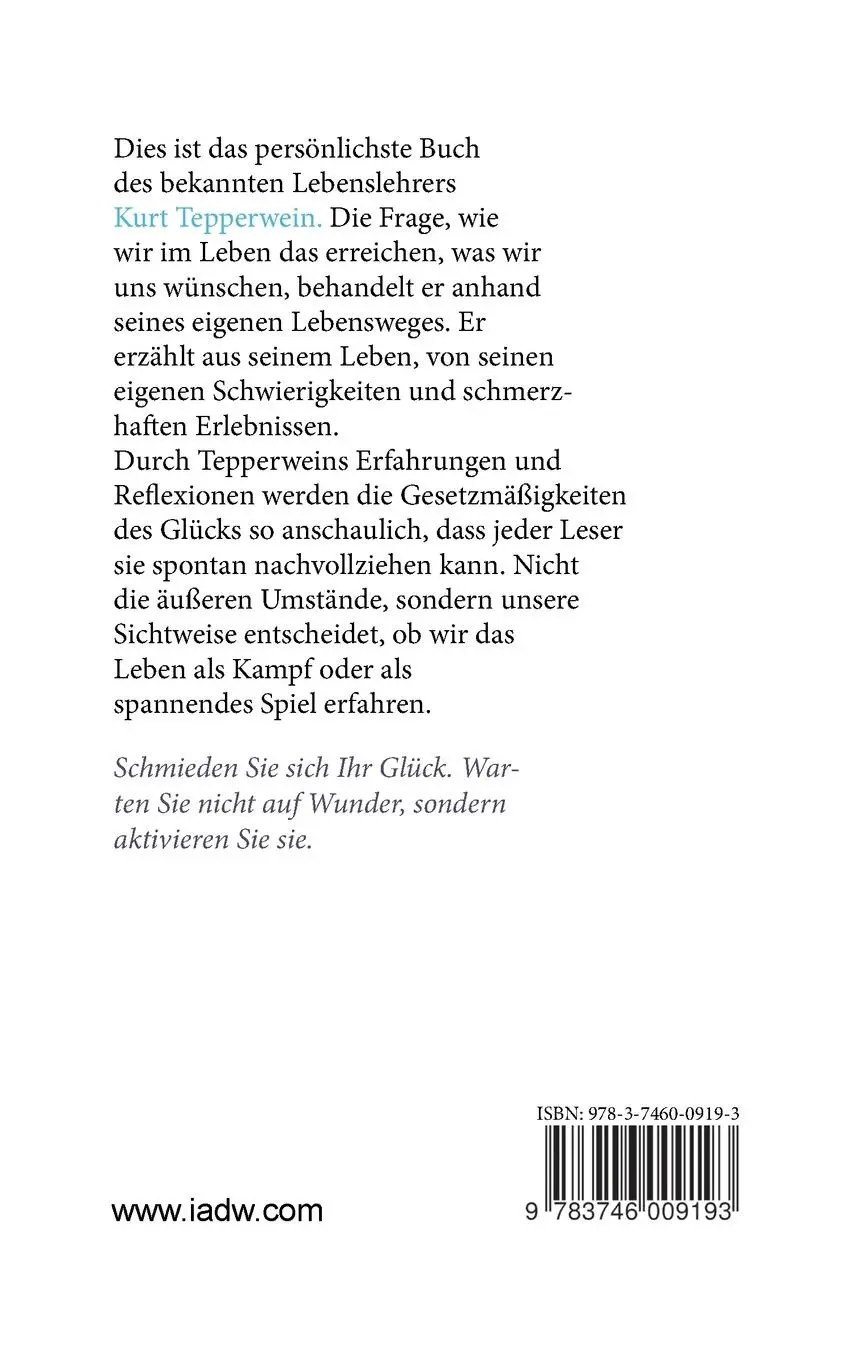 Rückseite: 9783746009193 | Glücks-Gesetze | Die Botschaften des Lebens verstehen | Tepperwein