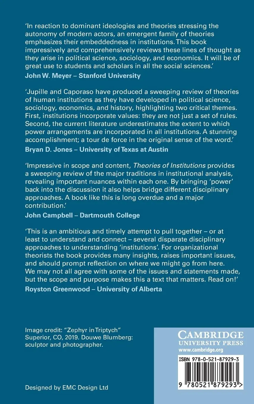 Rückseite: 9780521879293 | Theories of Institutions | Joseph Jupille (u. a.) | Buch | Englisch